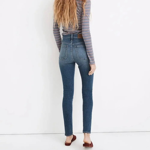 Madewell High Rise Skinny Jeans Markland Dark Wash size 28 Blue Tencel Denim - Picture 3 of 9